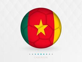Fußball mit kamerunischem Flaggenmuster, Fußball mit Flagge der kamerunischen Nationalmannschaft. vektor