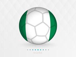 fotboll boll med nigeria flagga mönster, fotboll boll med flagga av nigeria nationell team. vektor