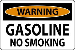 varning tecken bensin, Nej rökning på vit bakgrund vektor