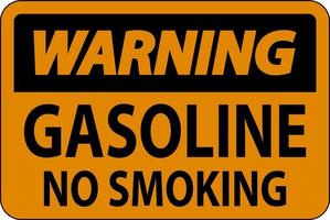 Warnzeichen Benzin, Rauchen verboten auf weißem Hintergrund vektor