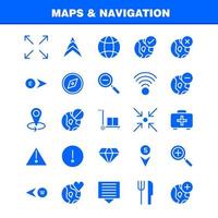 Karten und Navigation solides Glyphen-Icon-Pack für Designer und Entwickler Icons von Essen Gabel Küchenmesser Werkzeugen Pfeil mit Richtungsvektor vektor