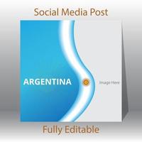 Social-Media-Post-Design für argentinische Unterstützer. Fußball-Weltcup-Konzept-Banner-Design-Illustration. vektor