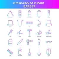 25 blaue und rosa Futuro-Friseur-Icon-Pack vektor