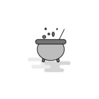 matlagning pott webb ikon platt linje fylld grå ikon vektor
