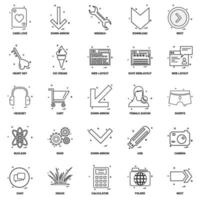 25 Business-Konzept-Mix-Linie-Icon-Set vektor