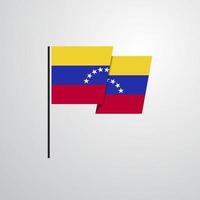 Designvektor mit wehender Flagge Venezuelas vektor