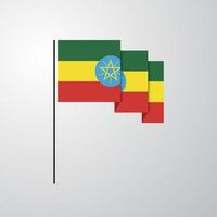 etiopien vinka flagga kreativ bakgrund vektor
