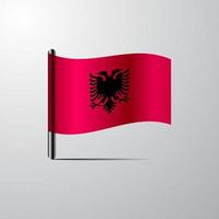 albanien schwenkt glänzenden flaggendesignvektor vektor
