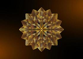 goldenes lotusblumenmandala, samen des lebenssymbols heilige geometrie. Logo-Symbol geometrisches mystisches Mandala der esoterischen Blume der Alchemie. vektor goldenes weihnachtssternverzierungskonzept lokalisiert auf schwarz