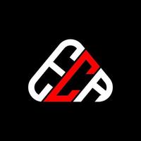 eca letter logo kreatives Design mit Vektorgrafik, eca einfaches und modernes Logo in runder Dreiecksform. vektor