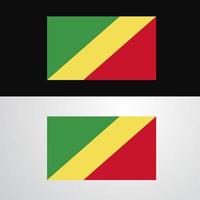 republik av de kongo flagga baner design vektor