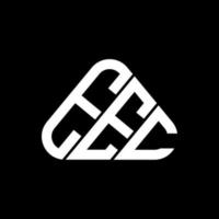 eec brev logotyp kreativ design med vektor grafisk, eec enkel och modern logotyp i runda triangel form.