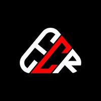 ECR-Brief-Logo kreatives Design mit Vektorgrafik, einfaches und modernes ECR-Logo in runder Dreiecksform. vektor