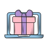 Online-Shopping-Geschenk vektor