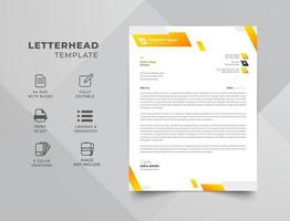 brevpapper, enkel brev design. företags- modern brev design mall med gul och mjuk vit Färg. vektor