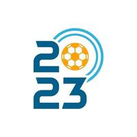 2023-Fußball-Logo-Vorlage, Fußball-2023-Logo-Design-Vektor vektor