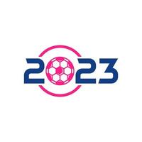 2023 fotboll logotyp mall, fotboll 2023 logotyp design vektor