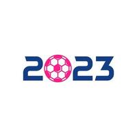 2023 fotboll logotyp mall, fotboll 2023 logotyp design vektor