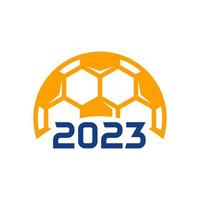 2023 fotboll logotyp mall, fotboll 2023 logotyp design vektor