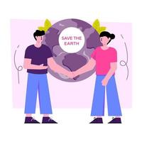 perfekte Designillustration von Save the Earth vektor