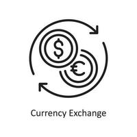 valuta utbyta vektor översikt ikon design illustration. företag och finansiera symbol på vit bakgrund eps 10 fil