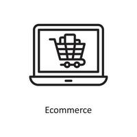 e-handel vektor översikt ikon design illustration. företag och finansiera symbol på vit bakgrund eps 10 fil