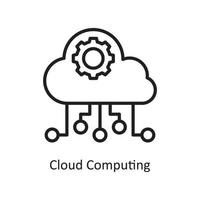 Cloud-Computing-Vektor-Umriss-Icon-Design-Illustration. Geschäfts- und Finanzsymbol auf Datei des weißen Hintergrundes ENV 10 vektor