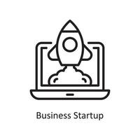 Business-Startup-Vektor-Gliederung-Icon-Design-Illustration. Geschäfts- und Finanzsymbol auf Datei des weißen Hintergrundes ENV 10 vektor
