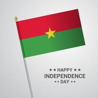 Burkina faso oberoende dag typografisk design med flagga vektor