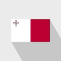 malta flagga lång skugga design vektor