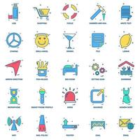 25 Business Concept Mix Flat Color Icon Set vektor