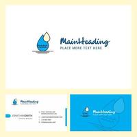 Wassertropfen-Logo-Design mit Slogan vorne und hinten Visitenkartenvorlage Vektor kreatives Design