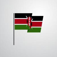 Designvektor der kenia-wehenden Flagge vektor