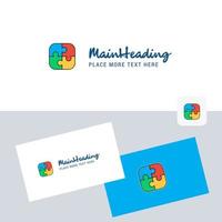 Puzzle-Spiel-Vektor-Logo mit Visitenkartenvorlage eleganter Corporate-Identity-Vektor vektor