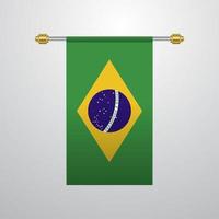 brasilien hängende flagge vektor