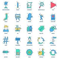 25 Business Concept Mix Flat Color Icon Set vektor