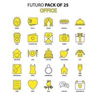 Büro-Icon-Set gelb futuro neuestes Design-Icon-Pack vektor