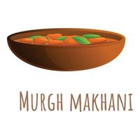murgh makhani ikon, tecknad serie stil vektor