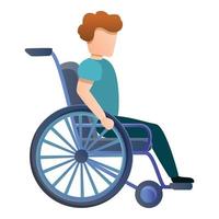 Junge Rollstuhl-Symbol, Cartoon-Stil vektor