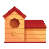 trä fågel hus ikon, tecknad serie stil vektor