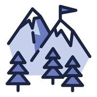 skiberge symbol, umrissstil vektor