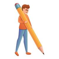 Bleistift-Editor-Mann-Symbol, Cartoon-Stil vektor