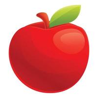 röd eco äpple ikon, tecknad serie stil vektor