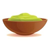 grön krydda skål ikon, tecknad serie stil vektor