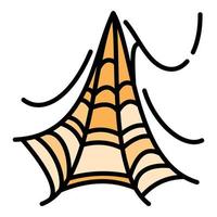 lång Spindel webb ikon, översikt stil vektor