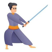 Samurai-Schwert-Symbol, Cartoon-Stil vektor
