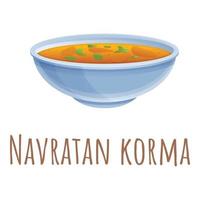 Navratan Korma-Symbol, Cartoon-Stil vektor