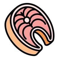 tonfisk skiva ikon, översikt stil vektor