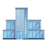polis kontor ikon, tecknad serie stil vektor