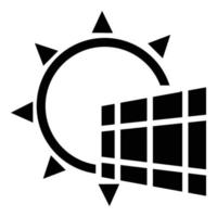Sonnenkollektor-Energiesymbol, einfacher Stil vektor